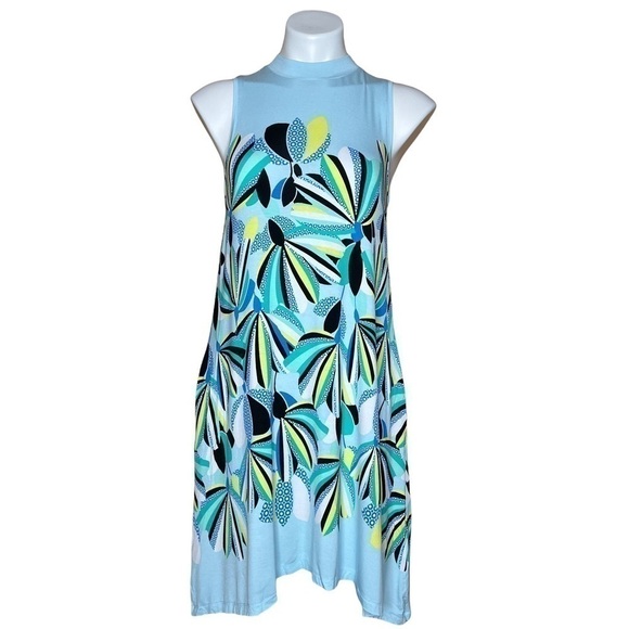 Kaari Blue Floral Multicolor Pattern Blue Dress - Picture 1 of 4